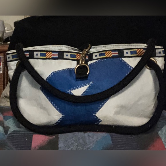 🩵Ella Vickers Sailcloth Shoulderbag💙So Chic n Fun made from up-cycled sails! - Picture 11 of 16